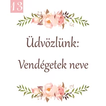 Virágmintás ültetőkártya köszönetajándékhoz