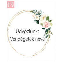 Virágmintás ültetőkártya köszönetajándékhoz