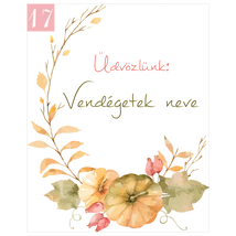 őszi levélmintás ültetőkártya köszönetajándékhoz