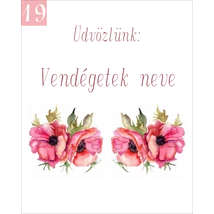 Virágmintás ültetőkártya köszönetajándékhoz