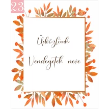 őszi levélmintás ültetőkártya köszönetajándékhoz