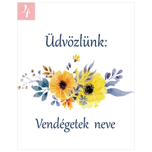 Virágmintás ültetőkártya köszönetajándékhoz