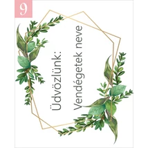 levélmintás ültetőkártya köszönetajándékhoz