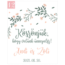 vintage levélmintás grafika köszönetajándékhoz