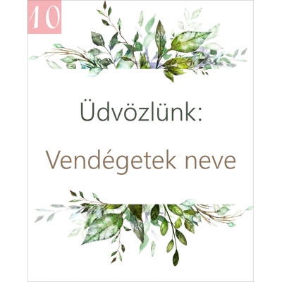 levélmintás ültetőkártya köszönetajándékhoz