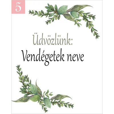 levélmintás ültetőkártya köszönetajándékhoz